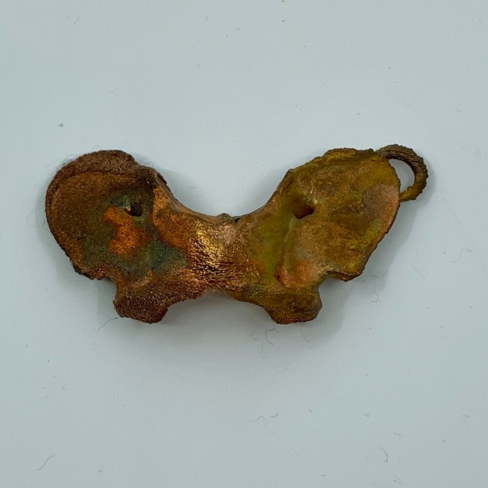 Copperplated Coyote Vertebrae Pendant